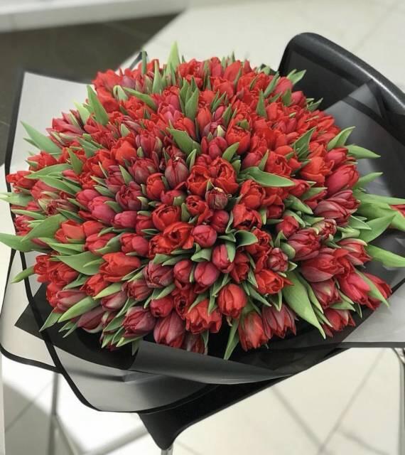 Букет «Тюльпаны», 201 шт, красные